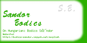 sandor bodics business card